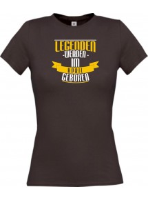 Lady T-Shirt Legenden werden im APRIL geboren, braun, L