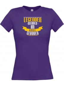 Lady T-Shirt Legenden werden im APRIL geboren, lila, L