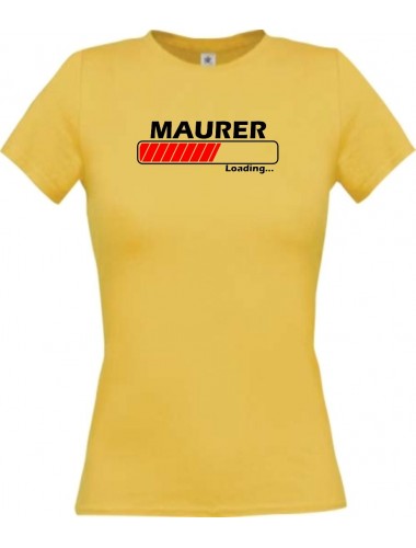 Lady T-Shirt Maurer Loading gelb, L