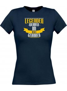 Lady T-Shirt Legenden werden im MAI geboren, navy, L