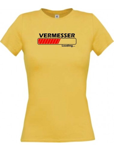 Lady T-Shirt Vermesser Loading gelb, L