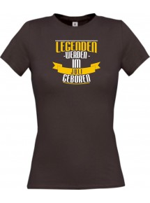 Lady T-Shirt Legenden werden im JULI geboren, braun, L