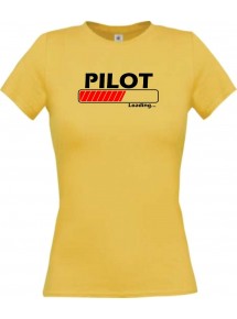Lady T-Shirt Pilot Loading gelb, L