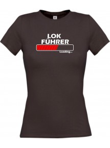 Lady T-Shirt Lokführer Loading braun, L