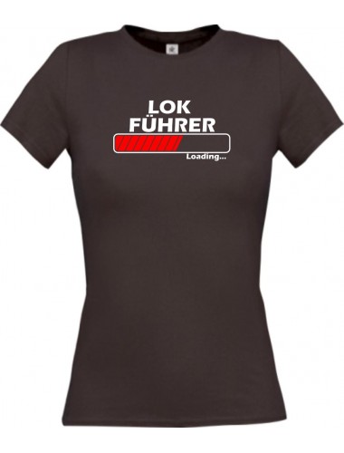 Lady T-Shirt Lokführer Loading braun, L