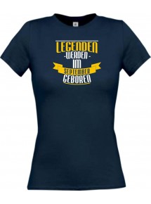 Lady T-Shirt Legenden werden im SEPTEMBER geboren, navy, L