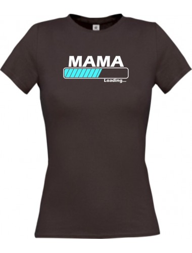 Lady T-Shirt Mama Loading braun, L