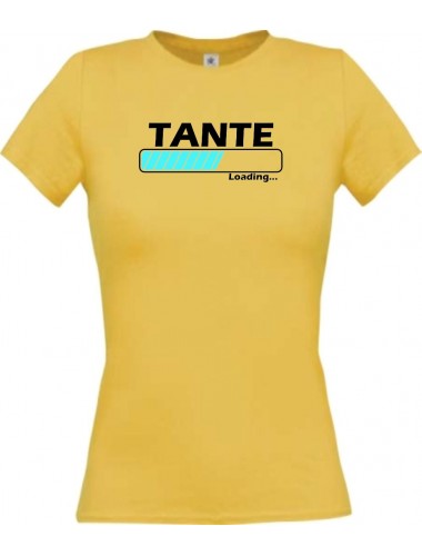 Lady T-Shirt Tante Loading gelb, L