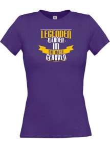 Lady T-Shirt Legenden werden im OKTOBER geboren, lila, L