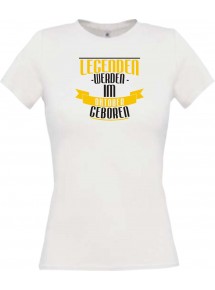 Lady T-Shirt Legenden werden im OKTOBER geboren, weiss, L