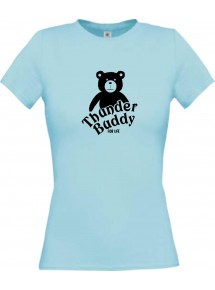 Lady T-Shirt  TED Thunder Teddy for Life Teddy Kult Klamotten, hellblau, L