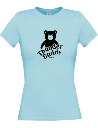 Lady T-Shirt  TED Thunder Teddy for Life Teddy Kult Klamotten, hellblau, L