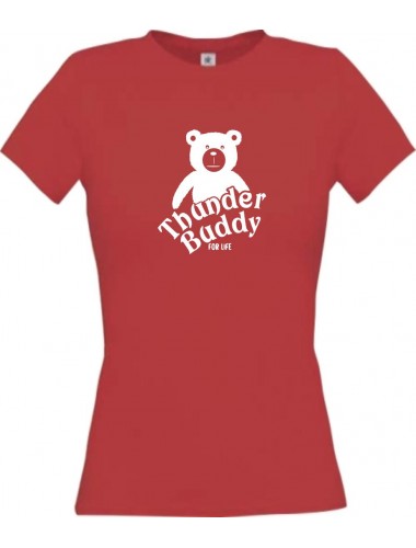 Lady T-Shirt  TED Thunder Teddy for Life Teddy Kult Klamotten, rot, L