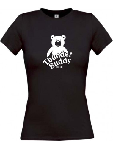 Lady T-Shirt  TED Thunder Teddy for Life Teddy Kult Klamotten, schwarz, L
