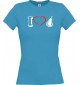 Lady T-Shirt Obst I love Birne, türkis, L