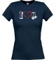 Lady T-Shirt Obst I love Kirschen, navy, L