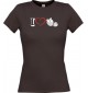 Lady T-Shirt Obst I love Brombeere, braun, L