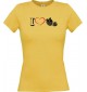 Lady T-Shirt Obst I love Brombeere, gelb, L