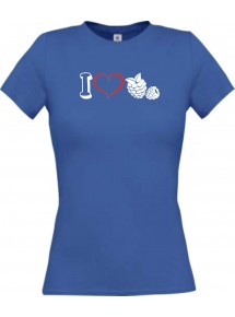 Lady T-Shirt Obst I love Brombeere, royal, L