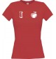 Lady T-Shirt Obst I love Apfel Äpfel, rot, L