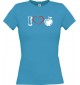 Lady T-Shirt Obst I love Apfel Äpfel, türkis, L
