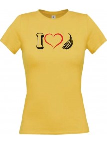 Lady T-Shirt Obst I love Bananen, gelb, L