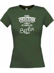 Lady T-Shirt Wahre Schönheit kommt aus Berlin, gruen, L