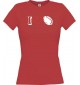 Lady T-Shirt Obst I love Zitrone, rot, L