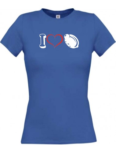 Lady T-Shirt Obst I love Zitrone, royal, L