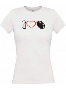 Lady T-Shirt Obst I love Zitrone, weiss, L