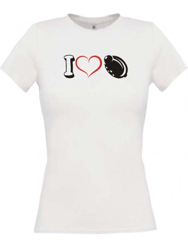 Lady T-Shirt Obst I love Zitrone, weiss, L