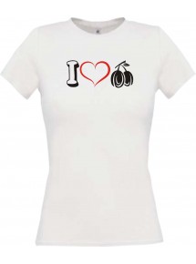 Lady T-Shirt Obst I love Pflaume Zwetschge