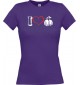 Lady T-Shirt Obst I love Pflaume Zwetschge, lila, L