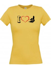 Lady T-Shirt Obst I love Banane, gelb, L