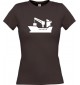 Lady T-Shirt Frachter, Seefahrt, Übersee, Skipper, Kapitän, kult, braun, L