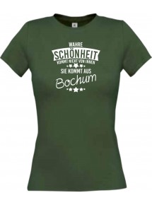 Lady T-Shirt Wahre Schönheit kommt aus Bochum, gruen, L