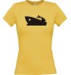 Lady T-Shirt Yacht, Boot, Skipper, Kapitän, kult, gelb, L