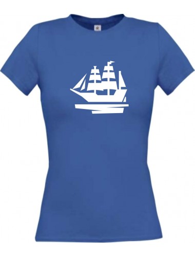 Lady T-Shirt Segelboot, Boot, Skipper, Kapitän, kult, royal, L