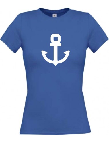 Lady T-Shirt Anker Boot Skipper Kapitän, kult, royal, L