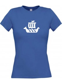 Lady T-Shirt Winkingerschiff,Skipper, Kapitän, kult, royal, L