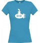 Lady T-Shirt U-Boot, Tauchboot, Kapitän, kult, türkis, L