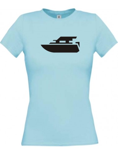 Lady T-Shirt Yacht, Boot, Skipper, Kapitän, kult, hellblau, L