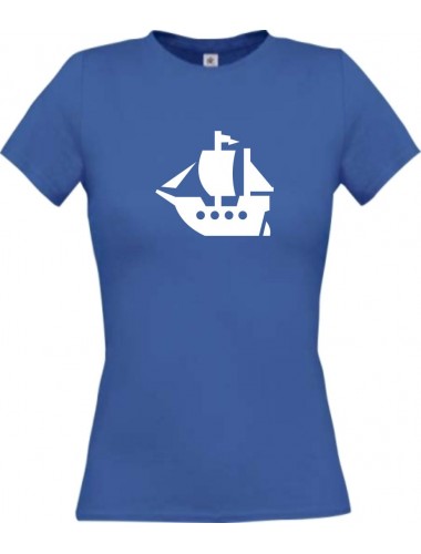 Lady T-Shirt Winkingerschiff, Boot, Skipper, Kapitän, kult, royal, L
