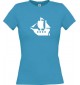 Lady T-Shirt Winkingerschiff, Boot, Skipper, Kapitän, kult, türkis, L