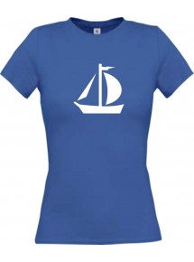 Lady T-Shirt Segeljolle, Jolle, Skipper, Kapitän, kult, royal, L