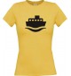 Lady T-Shirt Frachter, Matrose, Übersee, Skipper, Kapitän, kult, gelb, L