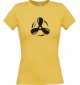 Lady T-Shirt Motorschraube, Boot, Kapitän, kult, gelb, L
