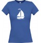 Lady T-Shirt Segelboot, Jolle, Skipper, Kapitän, kult