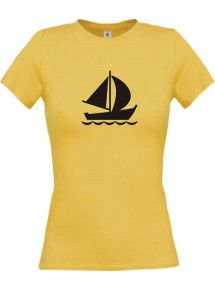 Lady T-Shirt Segelyacht, Jolle, Skipper, Kapitän, kult