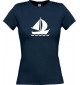 Lady T-Shirt Segelyacht, Jolle, Skipper, Kapitän, kult, navy, L